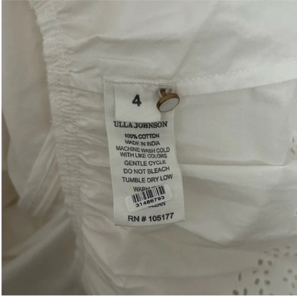 Ulla Johnson Aster Long Sleeve Tiered Ruffle Mini Dress White - Picture 11 of 12